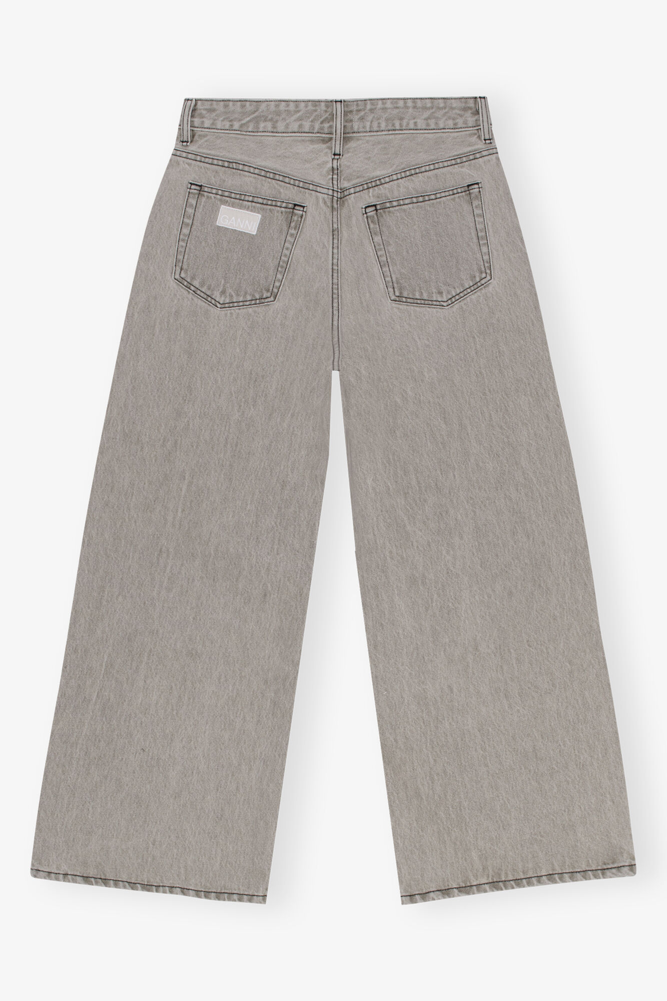 Grey Future Denim Wide Jeans, Organic Cotton, in colour Gray Quill - 2 - GANNI