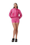Mini Denim Shorts, Cotton, in colour Phlox Pink - 3 - GANNI