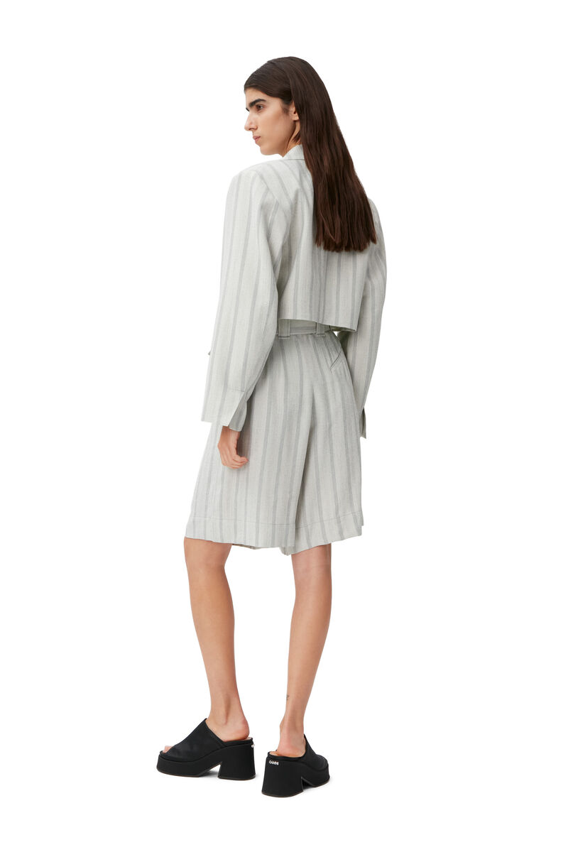 Long Shorts, LENZING™ ECOVERO™, in colour Phantom Stripe - 2 - GANNI