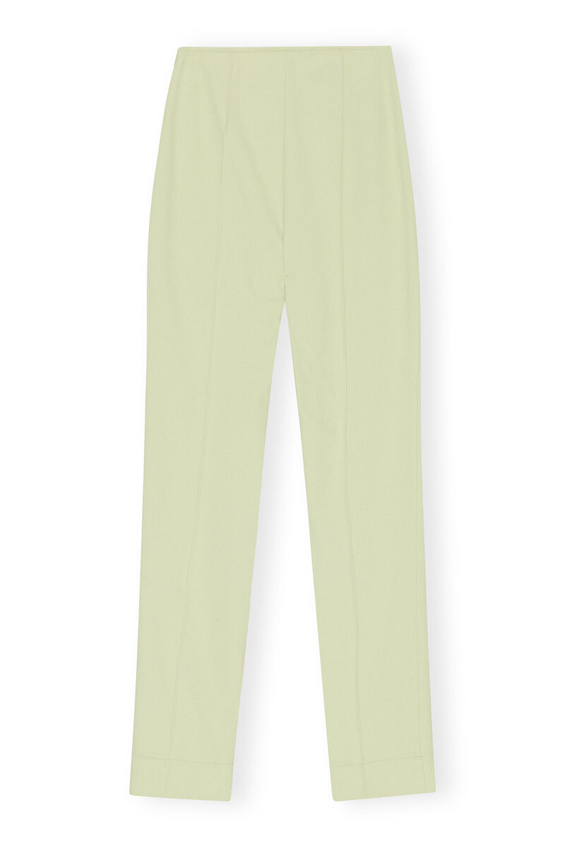 Stretch Suiting Tight Pants, Elastane, in colour Lily Green - 2 - GANNI