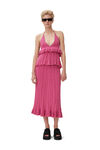 Boucle Midi Skirt, Cotton, in colour Phlox Pink - 1 - GANNI