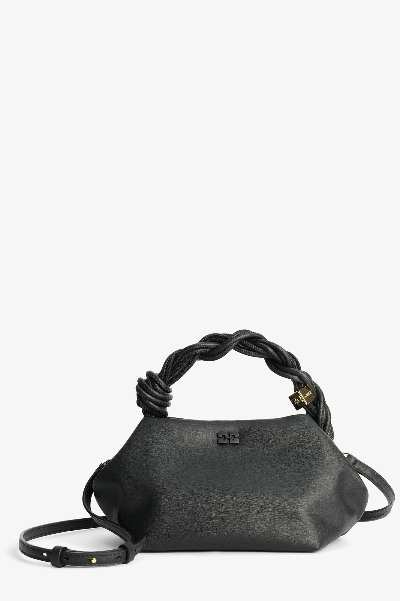 Black Ohoskin Small GANNI Bou Bag, Recycled Polyester, in colour Black - 7 - GANNI
