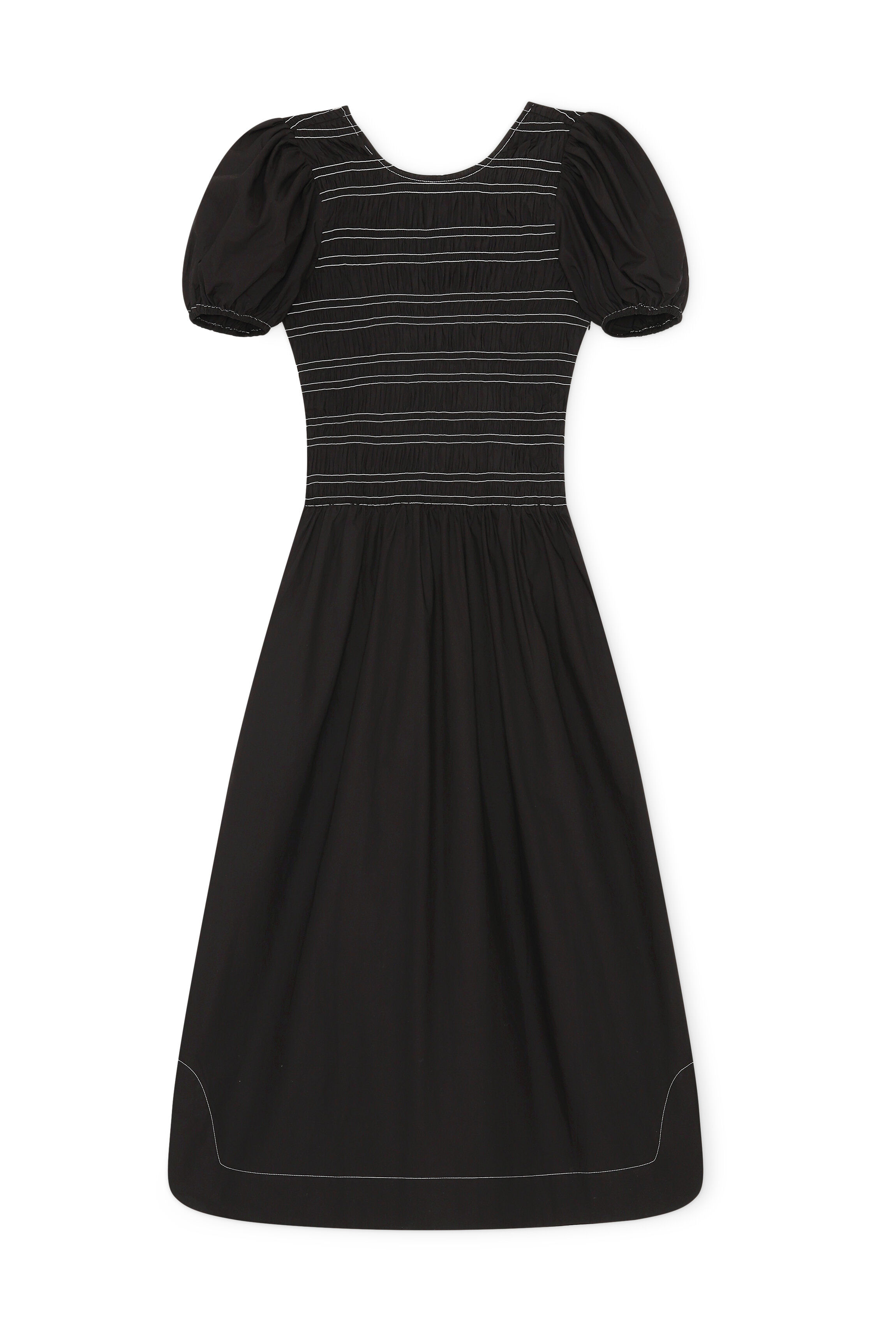 Black Cotton Poplin Dress | GANNI SE