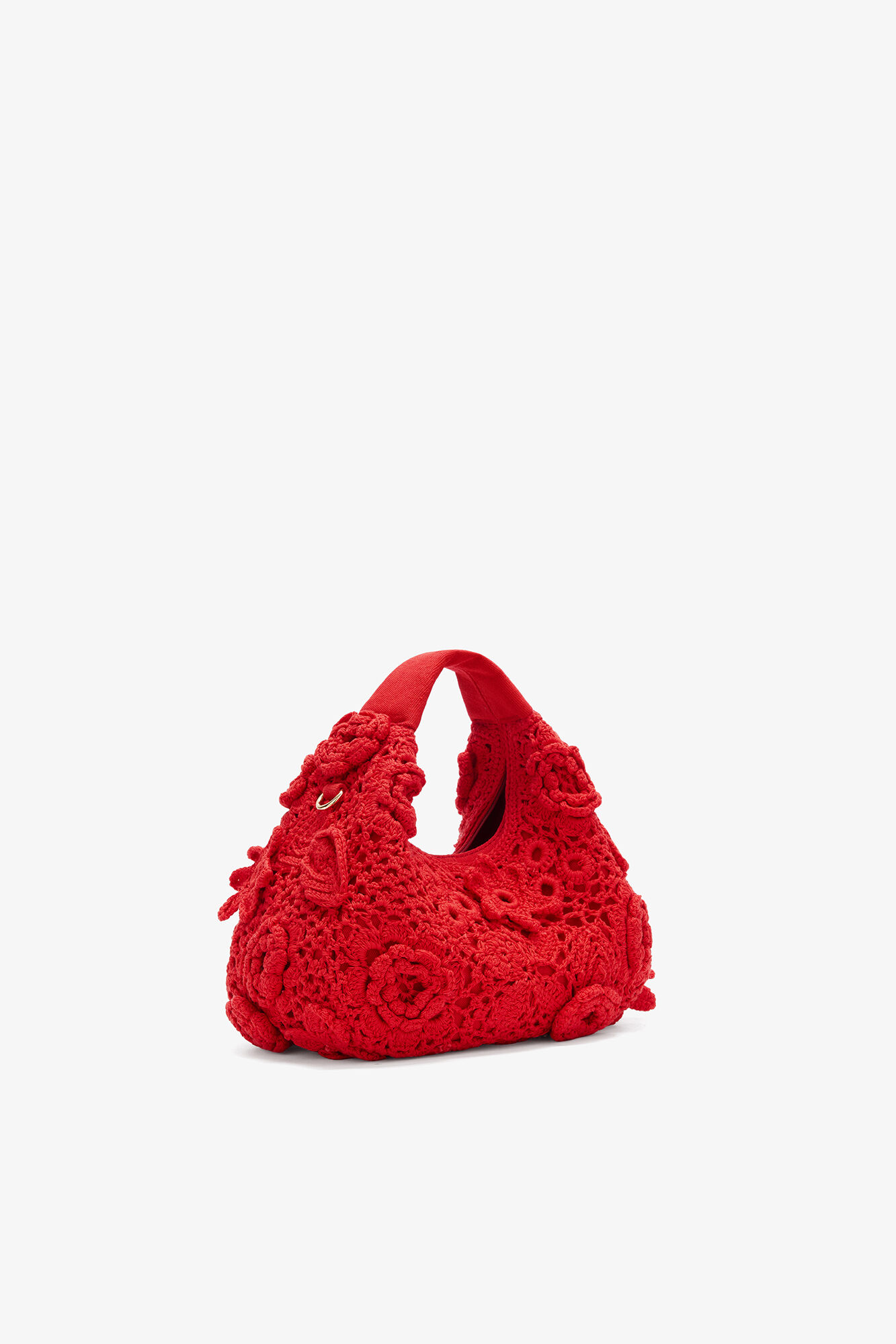 Goji Berry Mini Hobo Bag in Red Crochet | GANNI US