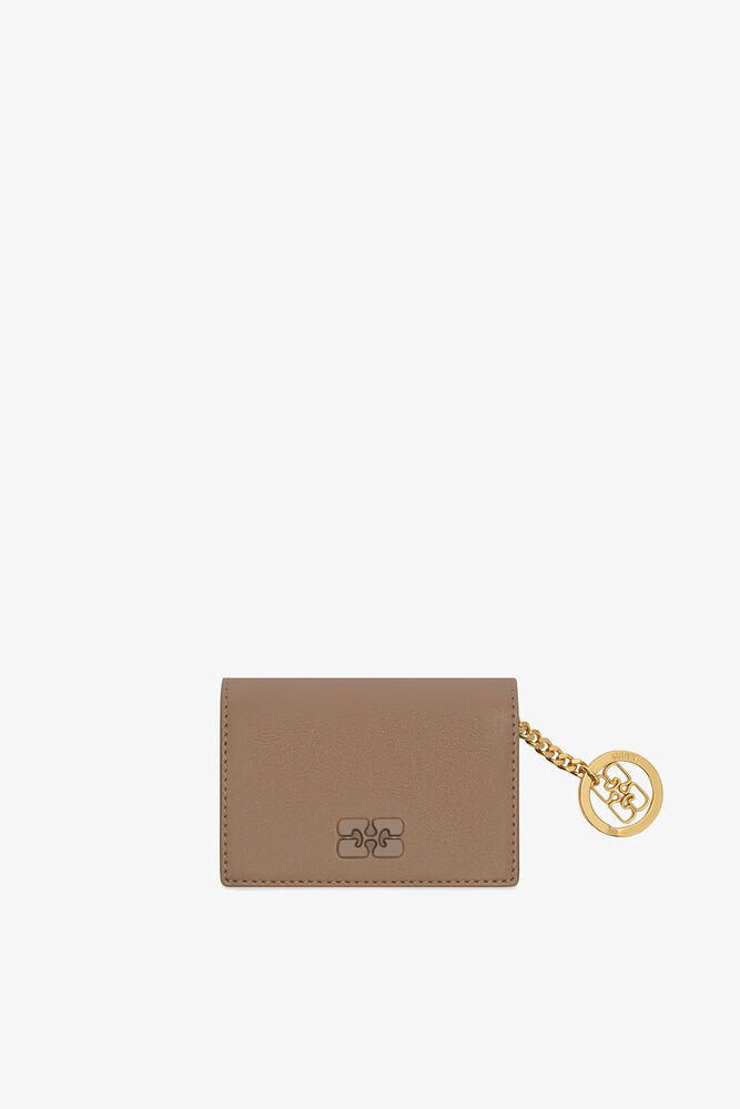 Bou Card Holder With Flap in Brown, Coca Mocha