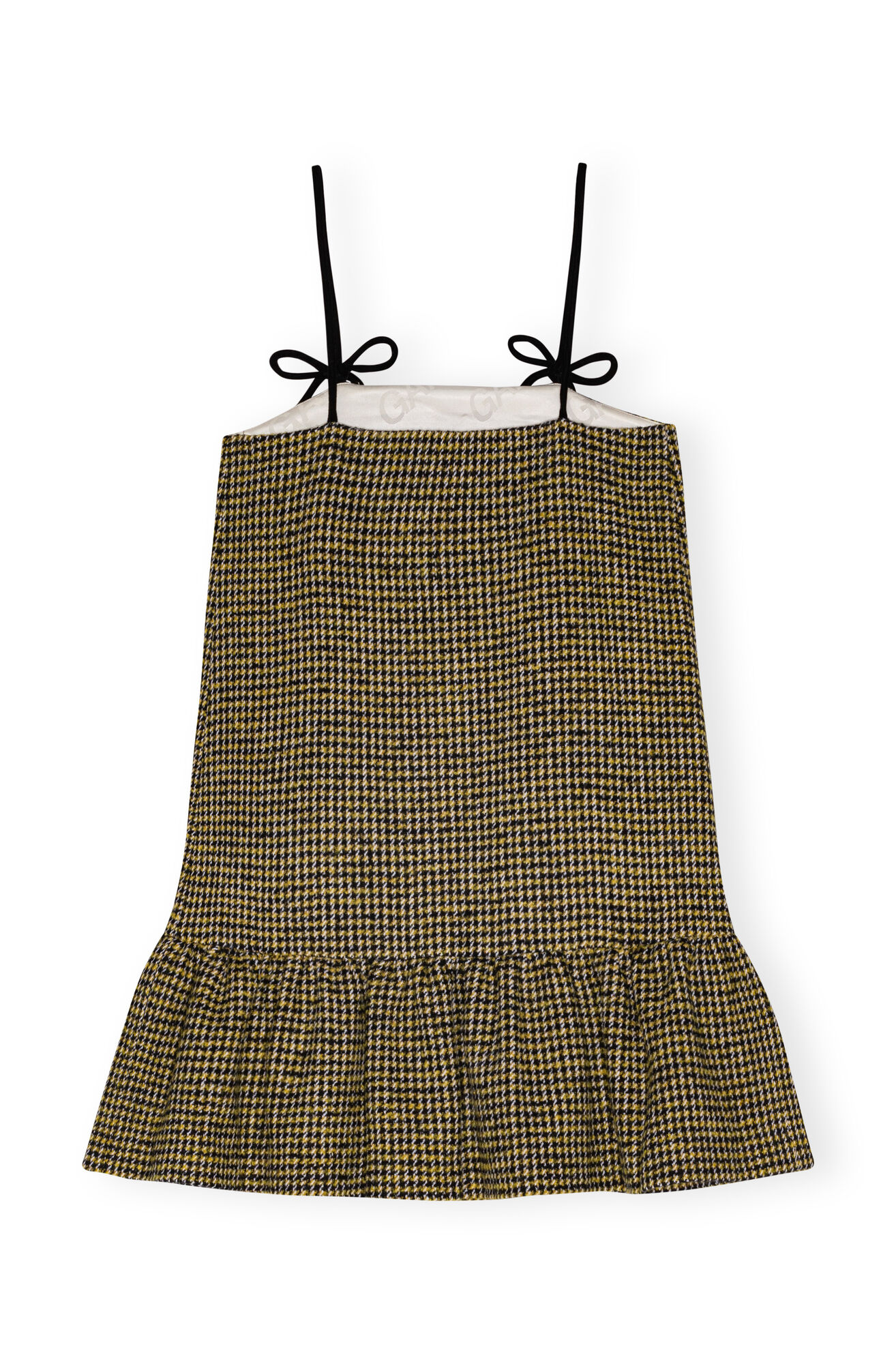 Checkered Woollen Minikjole, Acryl, in colour Blazing Yellow - 2 - GANNI