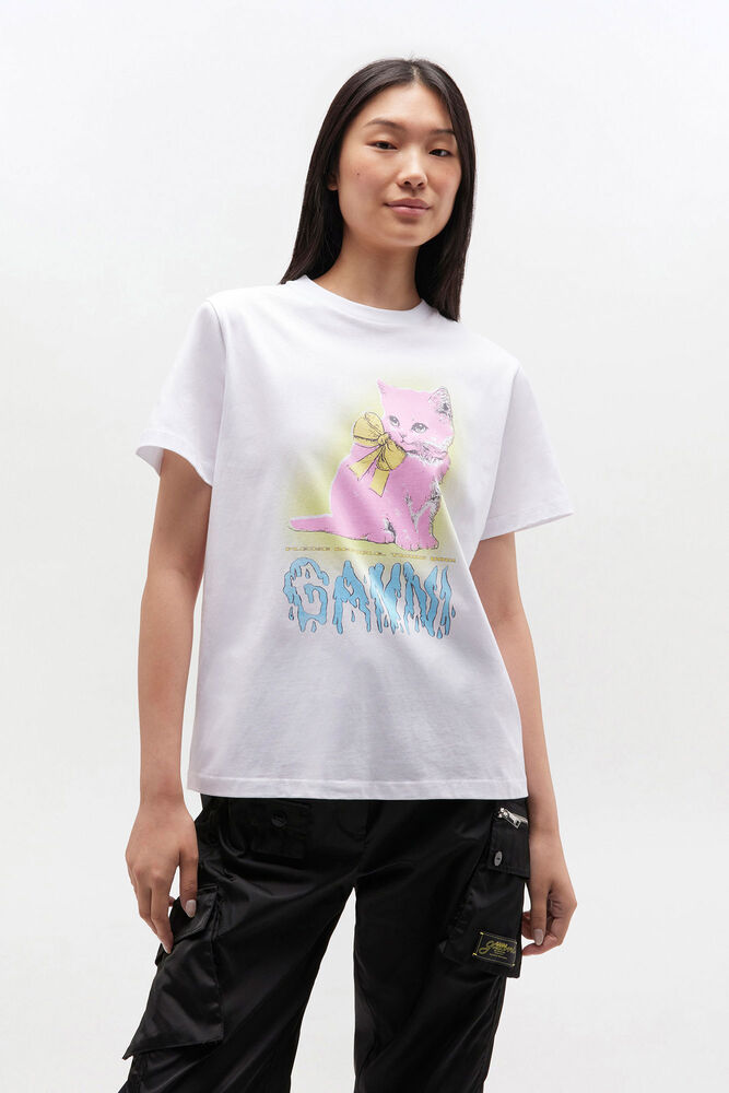 White Kitty T-shirt, Bright White