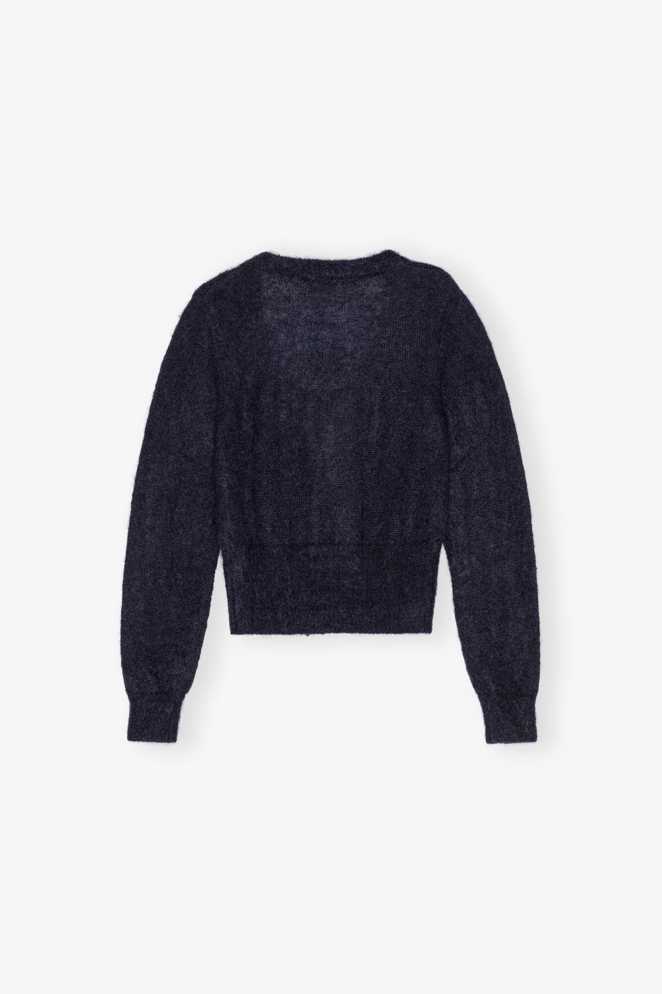 Dark Blue Tie String Cardigan, Merino Wool, in colour Sky Captain - 2 - GANNI