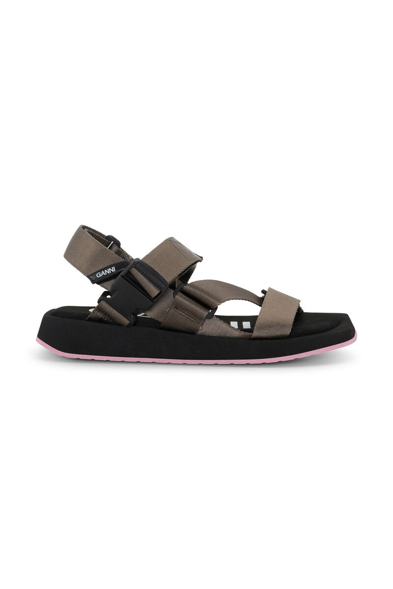Performance Webbing Sandals, Recycled Polyester, in colour Kalamata - 1 - GANNI