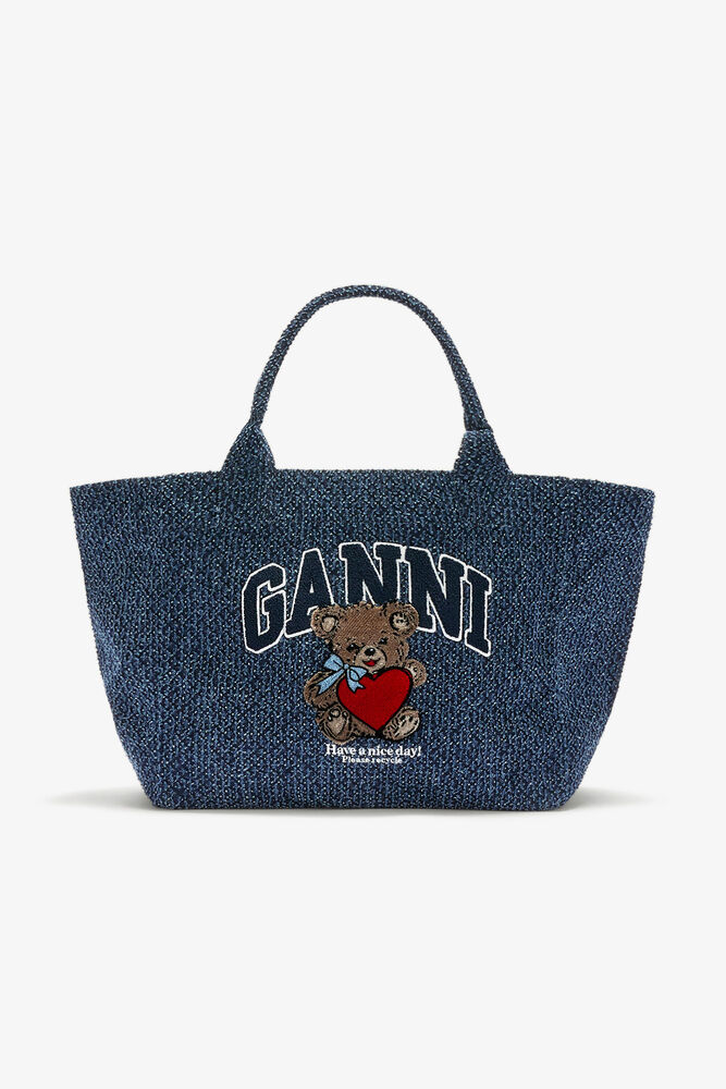 Denim Medium Bear Tote, Rinse