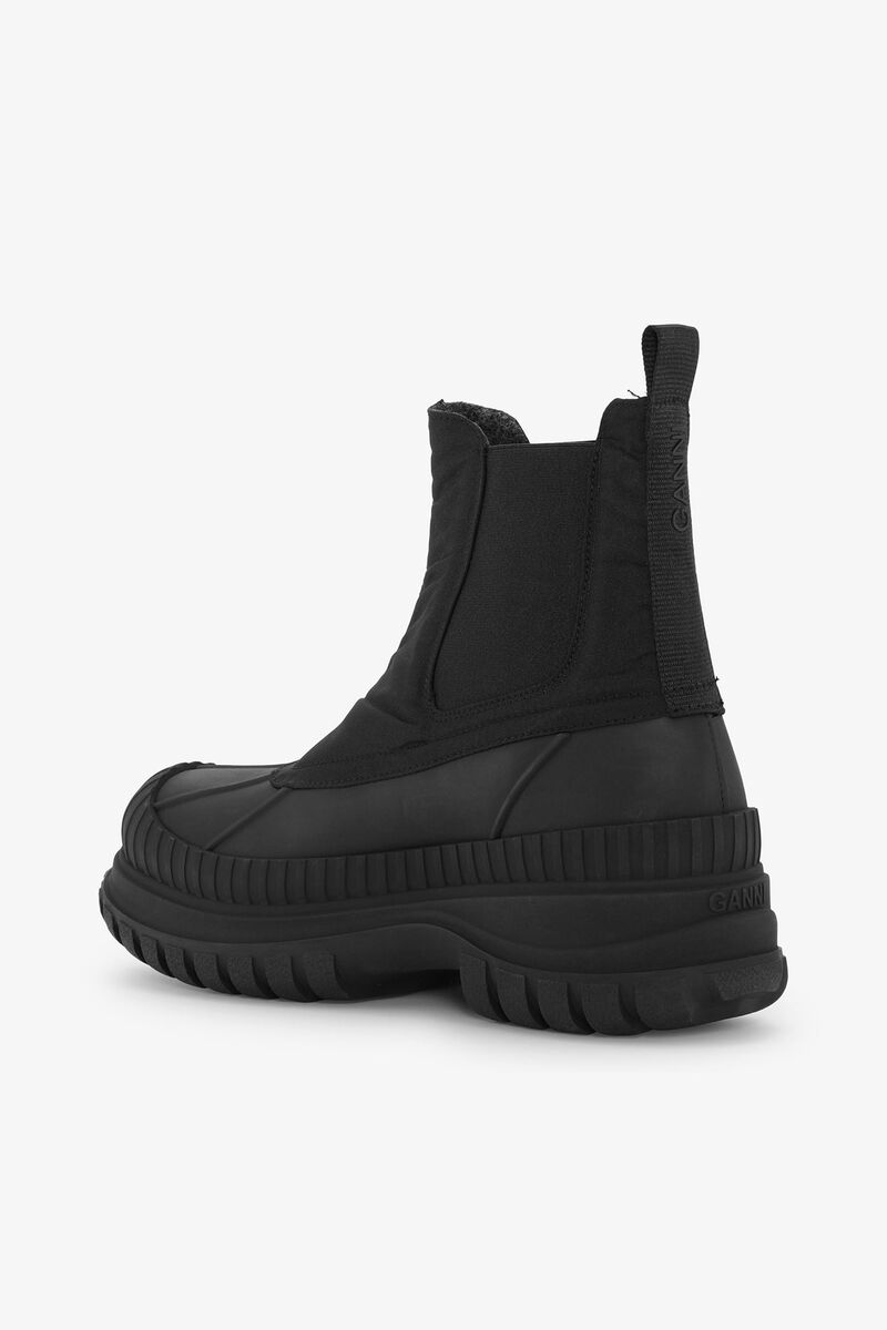 Bottines Chelsea Outdoor noires, Recycled Polyester, in colour Black - 2 - GANNI