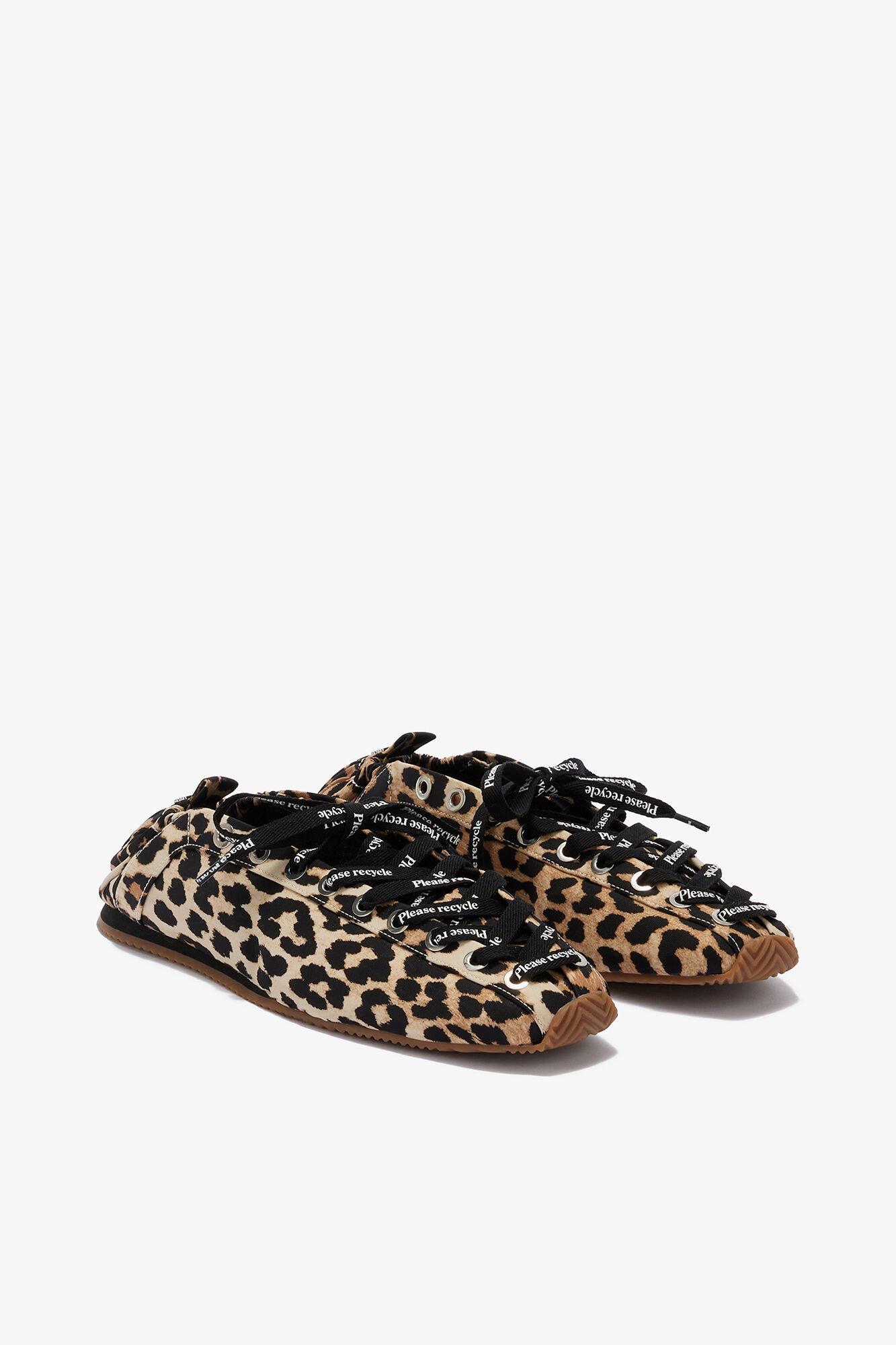 Sporty Ballerina in Leopard, Recycled Polyamide, in colour Leopard - 2 - GANNI