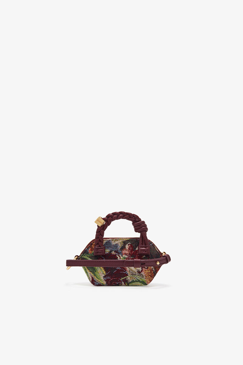 Tapestry Nano Bou Bag, Polyester, in colour Tawny Port - 2 - GANNI