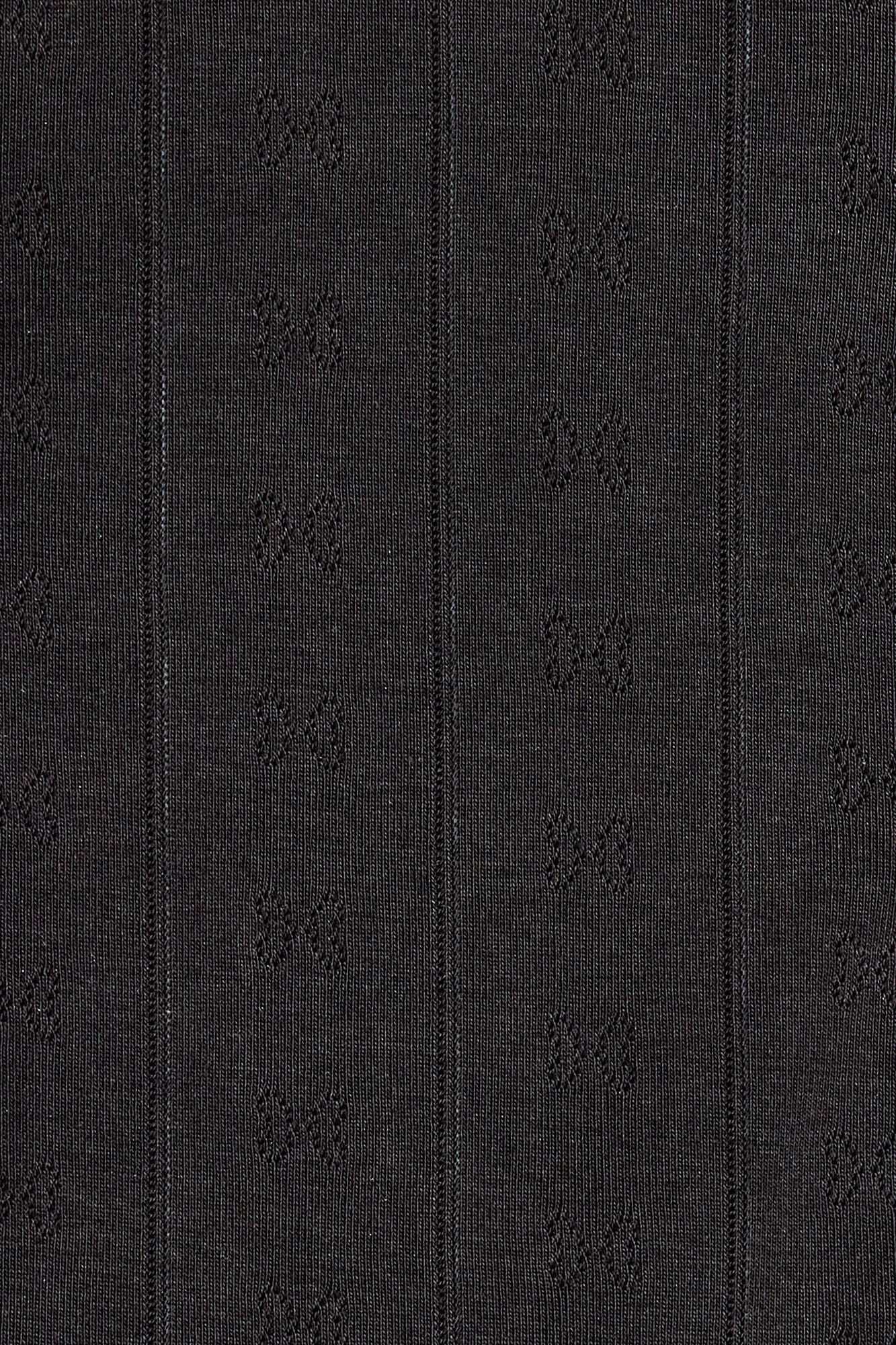 Oberteil aus schwarzem Pointelle, Organic Cotton, in colour Black - 2 - GANNI