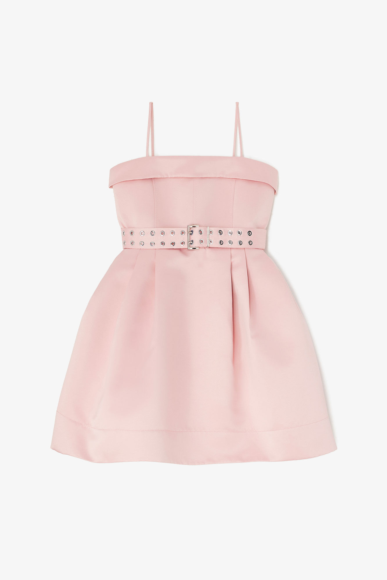 Dress in Pink Satin, Recycled Polyester, in colour Potpourri - 1 - GANNI