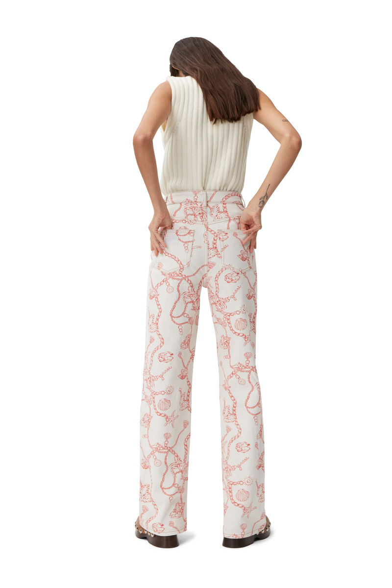 Magny Jeans, Cotton, in colour Egret - 2 - GANNI