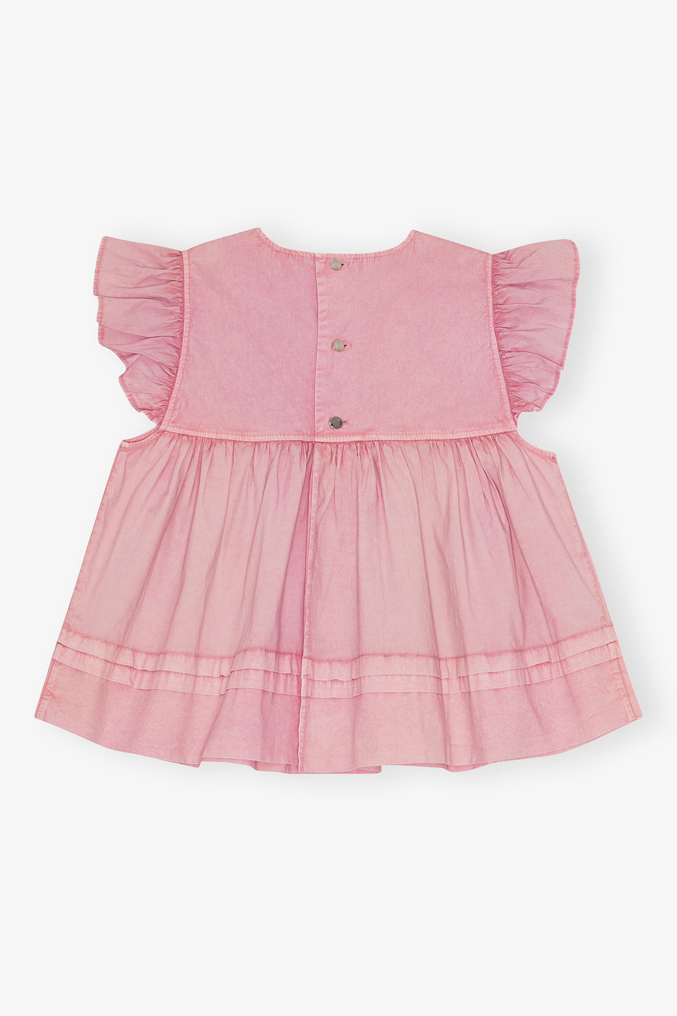 Pink Washed Cotton Top, Elastane, in colour Bleached Mauve - 2 - GANNI