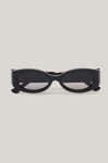 Biodegradable Acetate Oval Sunglasses, in colour Black - 1 - GANNI