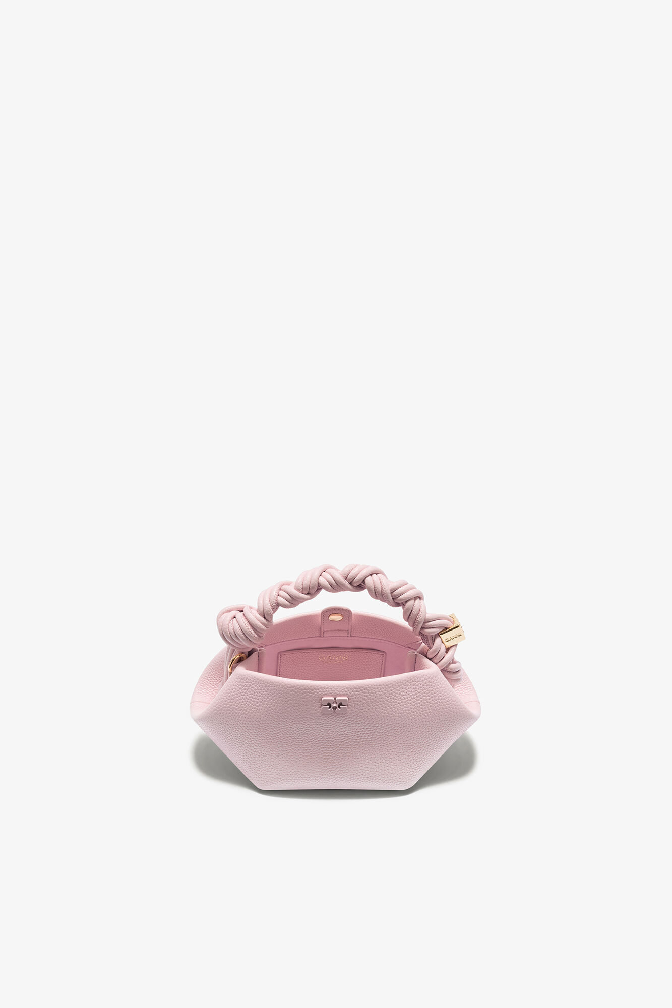 Grained Mini Bou Bag, Recycled Polyester, in colour Chalk Pink - 3 - GANNI