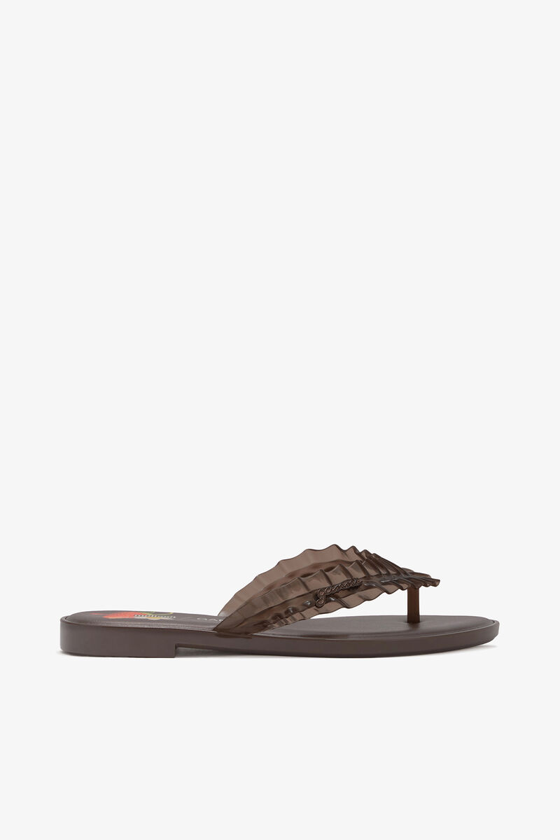Melissa Flip Flop in Brown, Polyvinyl Chloride, in colour Demitasse - 1 - GANNI