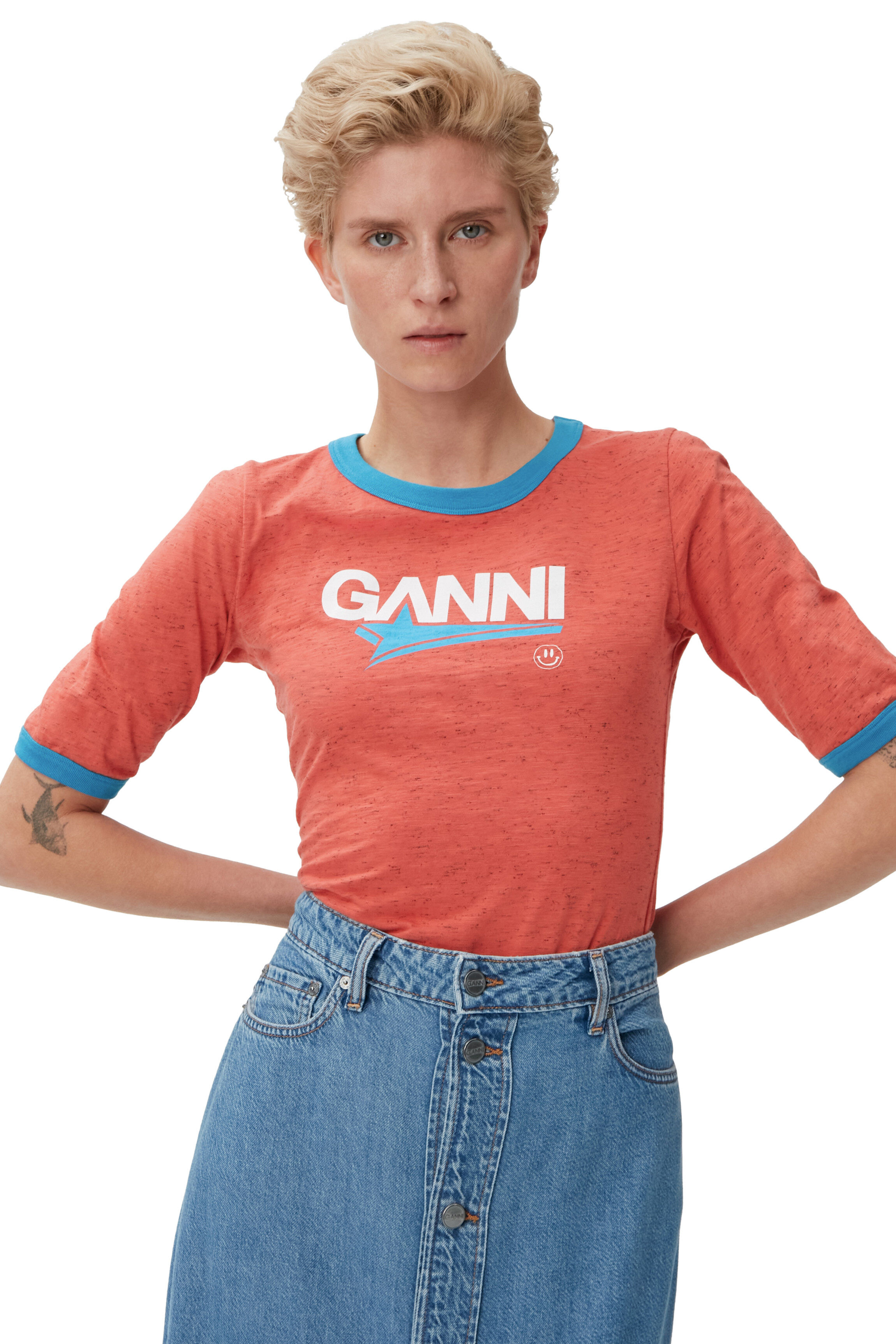 Slim Logo Graphic Tee | GANNI KR 가니