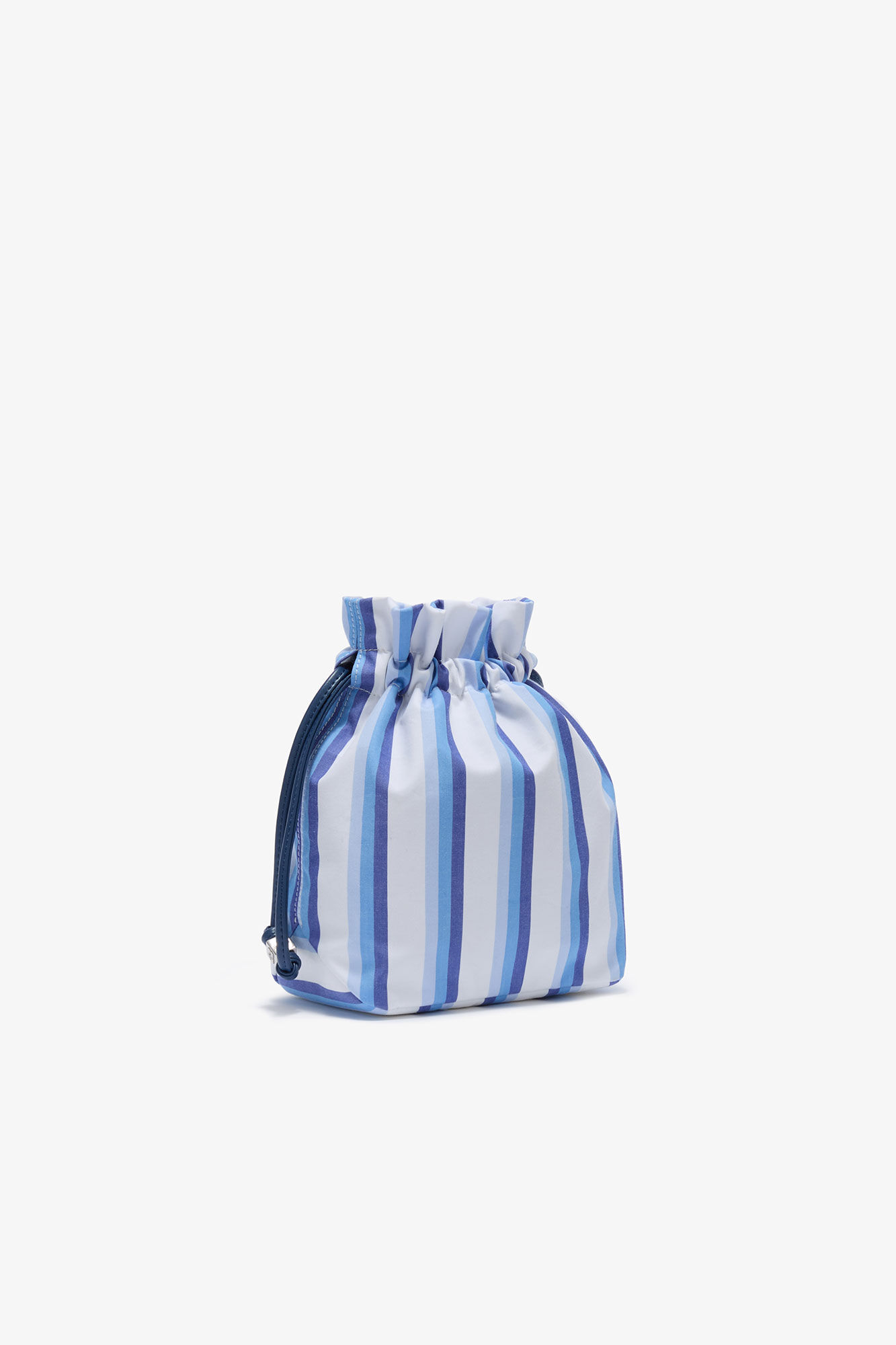 Striped Paris GANNI Club Pouch, in colour Silver Lake Blue - 2 - GANNI