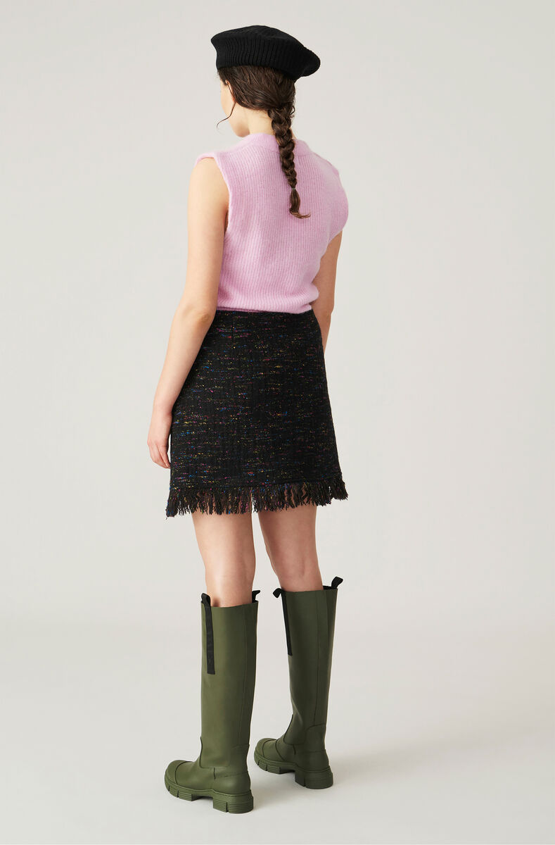 Soft Wool Knit Vest, Alpaca, in colour Pale Lilac - 3 - GANNI