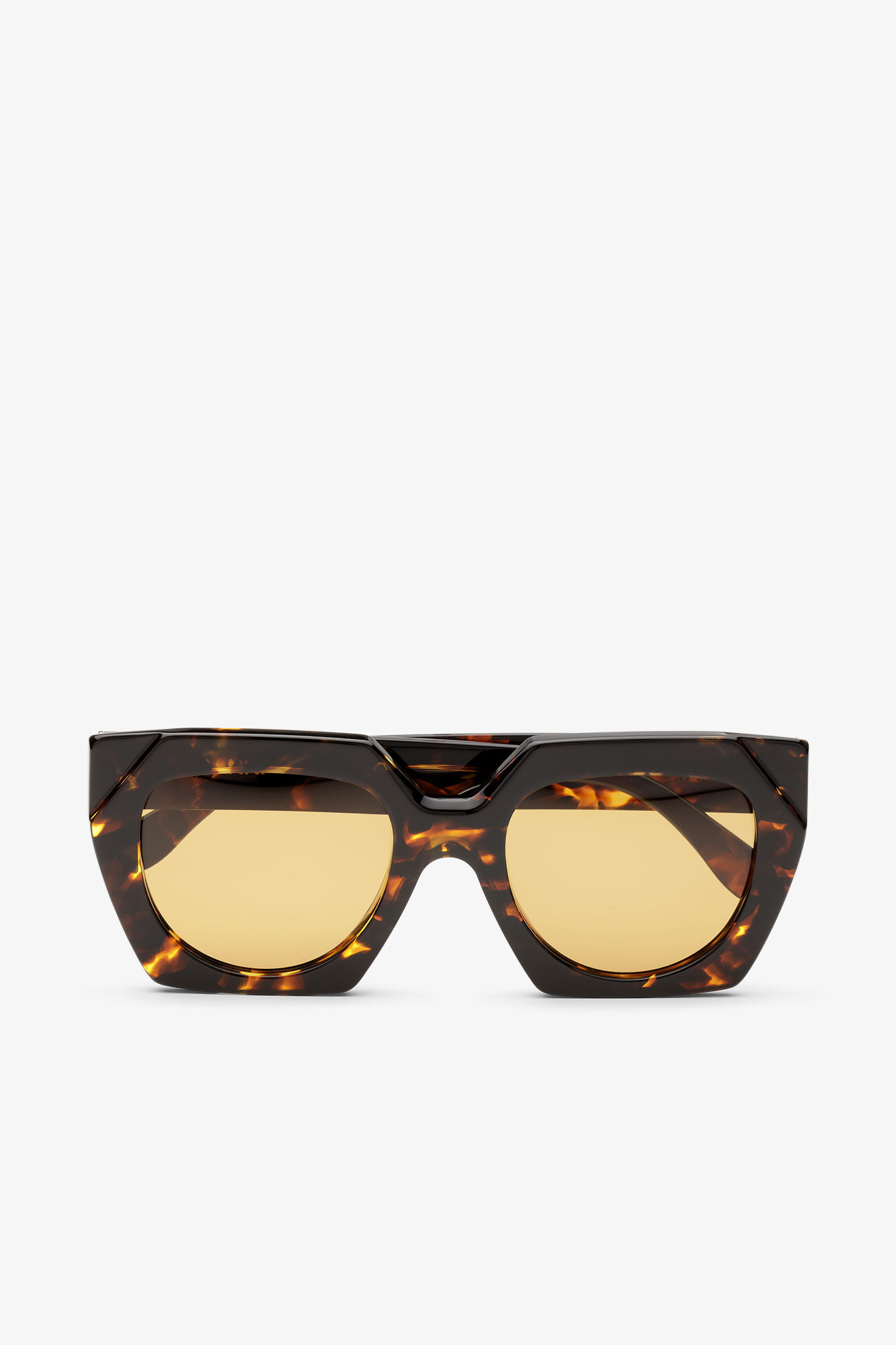 Brown Oversized Sunglasses, Acetate, in colour Brandy Brown - 1 - GANNI