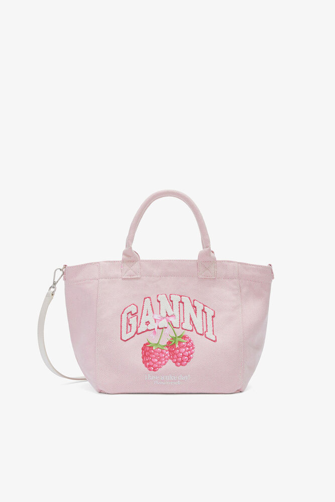 Small Tote Bag in Pink, Egret