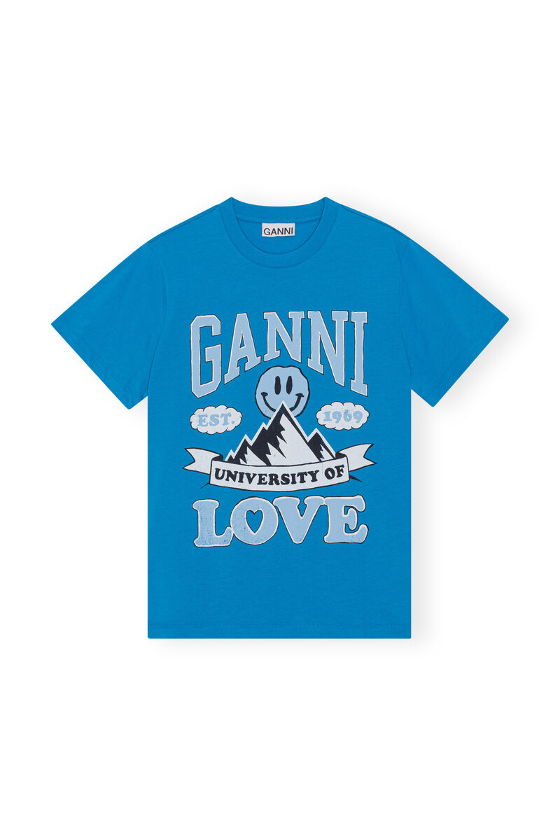 Mountain University Of Love T-shirt, Cotton, in colour Cloisonne - 1 - GANNI