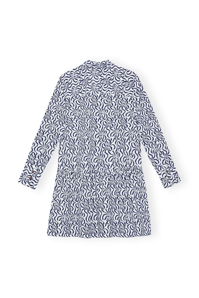 Robe chemise Printed Cotton Poplin Mini, Cotton, in colour Egret - 2 - GANNI
