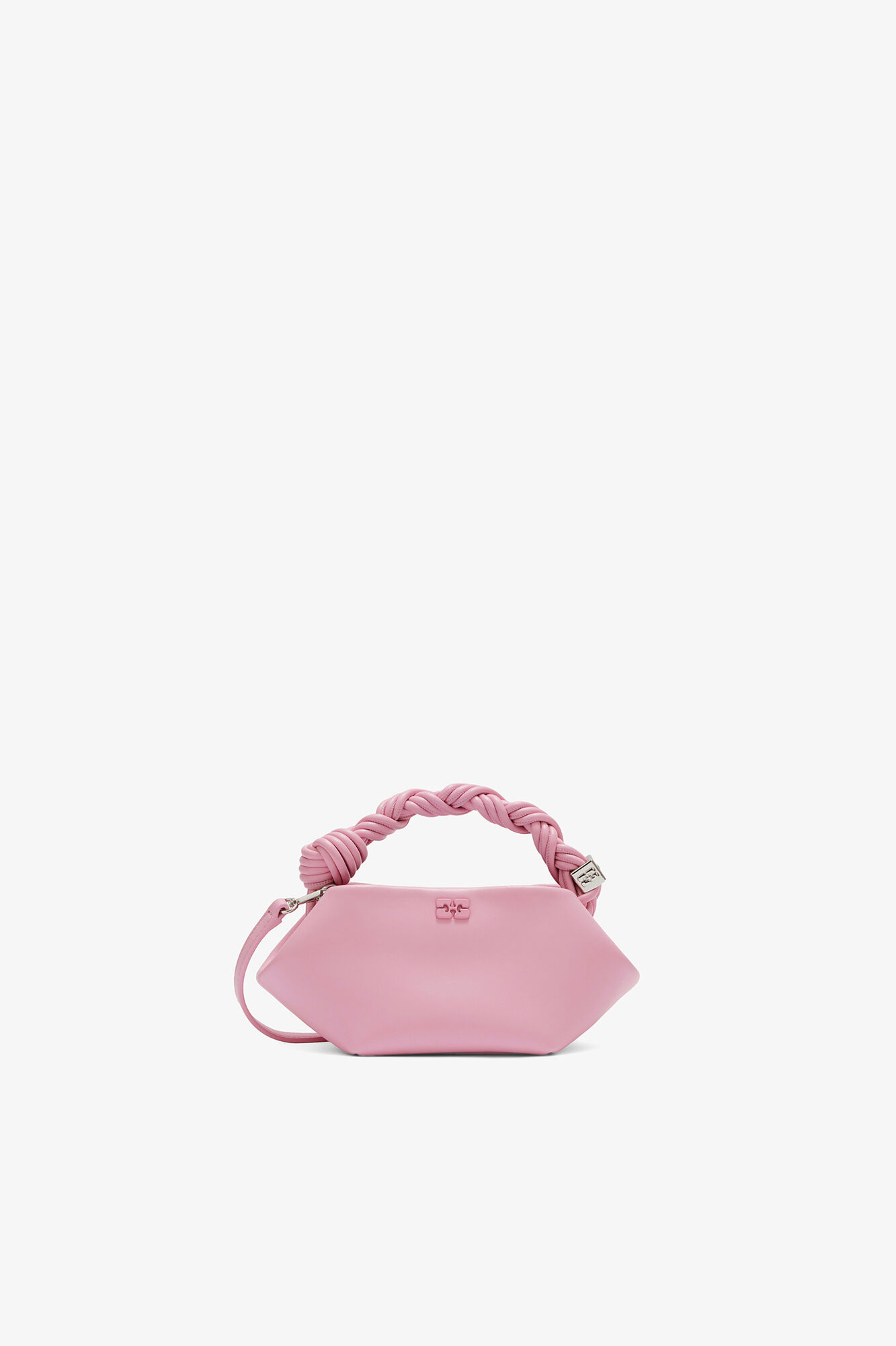 ピンク Mini Bou Bag, Recycled Leather, in colour Pink Nectar - 1 - GANNI