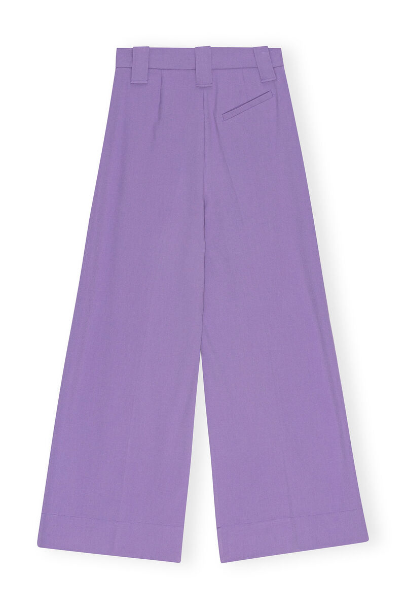 Pantalon Purple Light High Waist Flared Leg, Elastane, in colour Purple Haze - 2 - GANNI