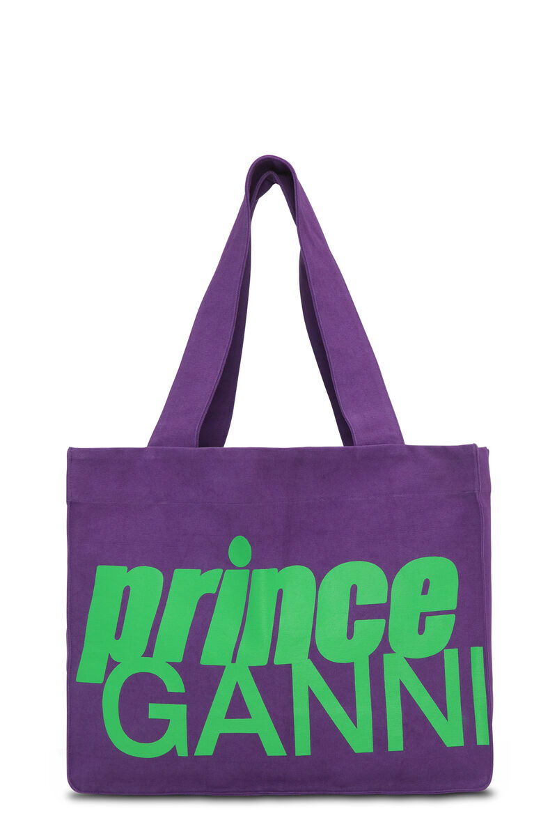 GANNI X Prince Cotton Canvas Bag, Cotton, in colour Royal Purple - 1 - GANNI