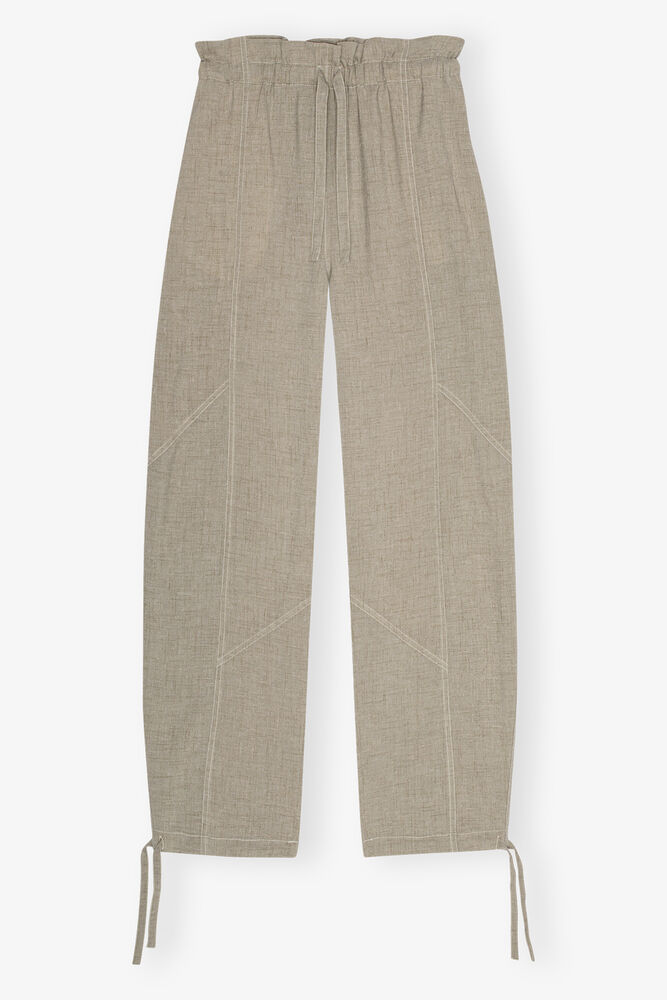 Grey Light Melange Suiting Elasticated Waist Trousers, Alfalfa