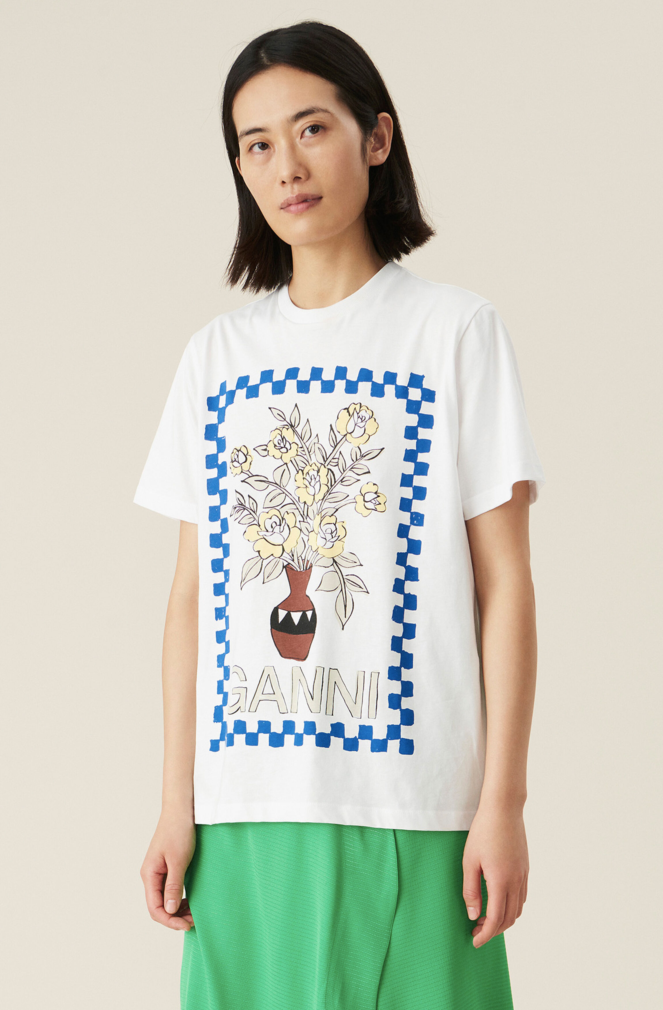 Ganni flower t shirt clearance
