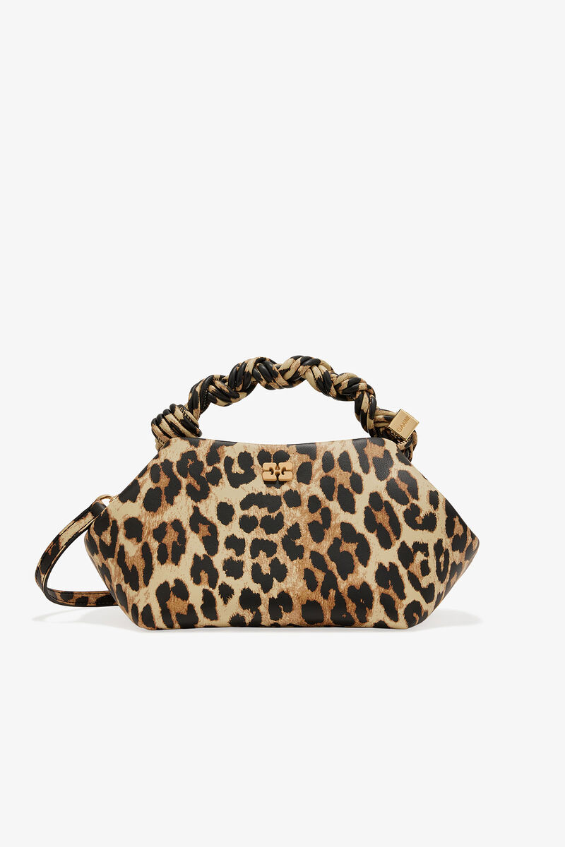 Leopard Small GANNI Bou Bag, Polyester, in colour Leopard - 1 - GANNI