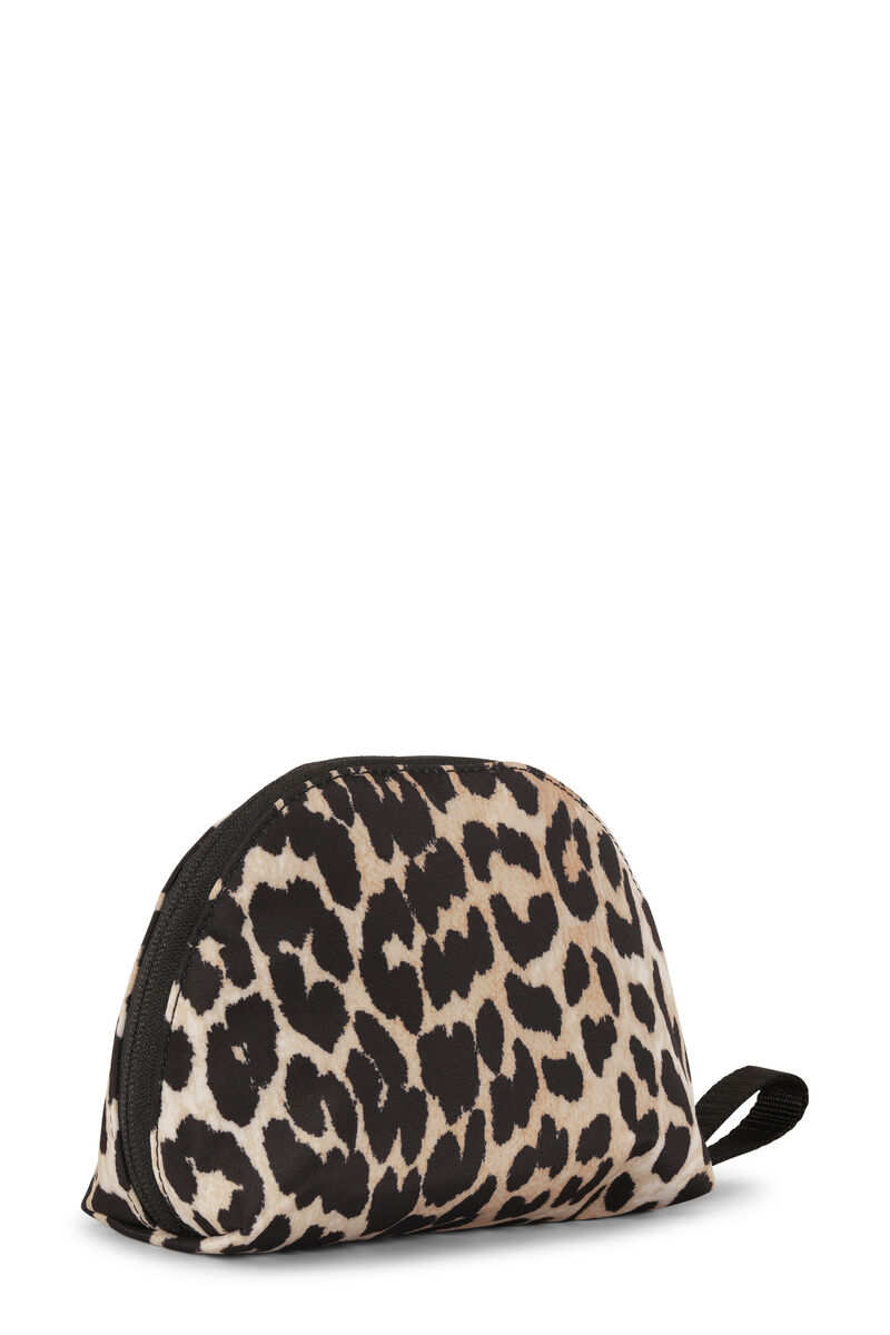 Small Vanity Bag, Polyester, in colour Leopard - 2 - GANNI