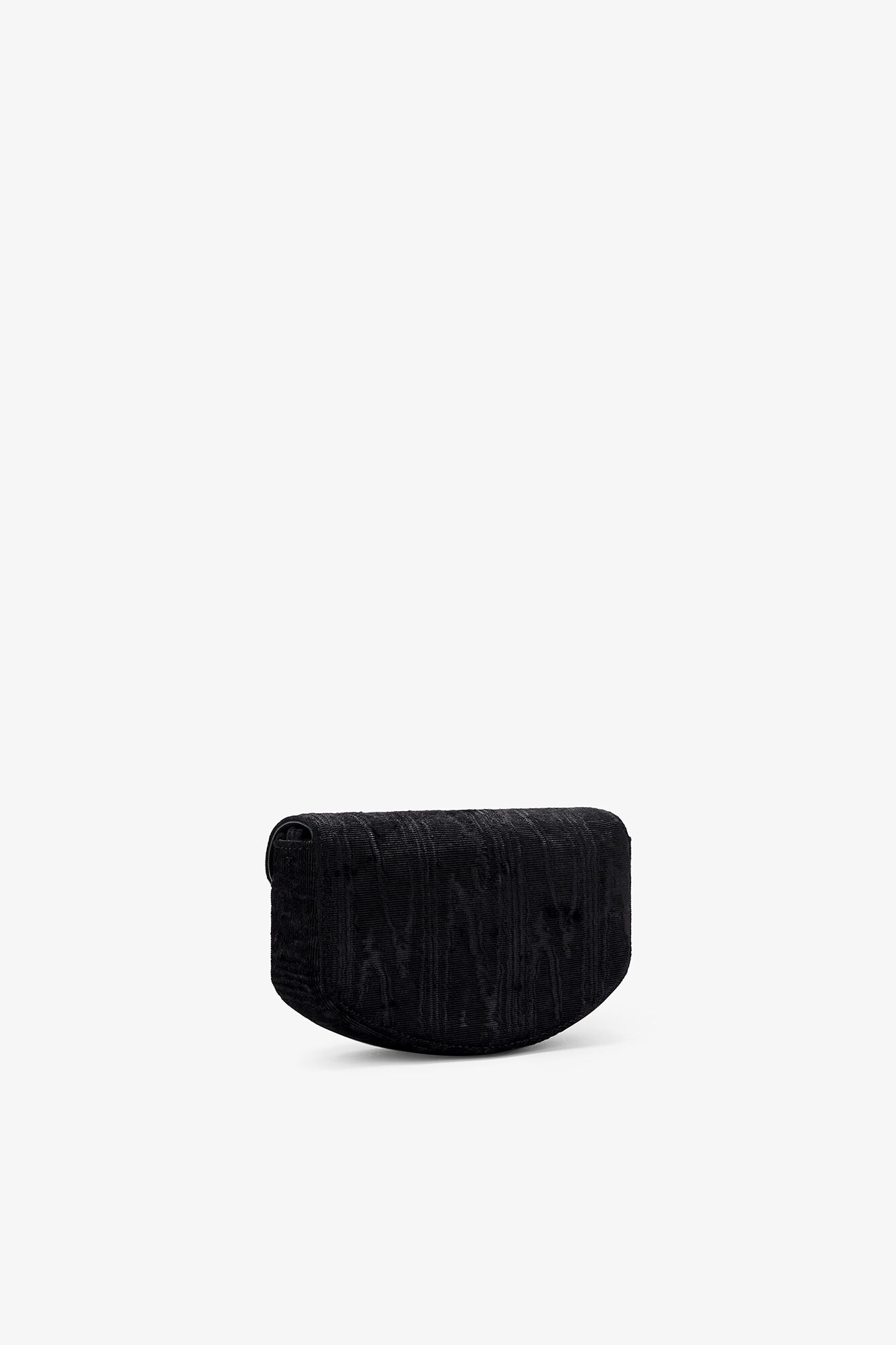 Lulu Wallet On Chain in Velvet Moire, Recycled Polyester, in colour Black - 2 - GANNI