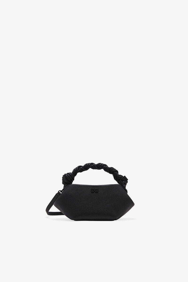 Black Grained Mini Bou Bag, Recycled Polyester, in colour Black - 1 - GANNI