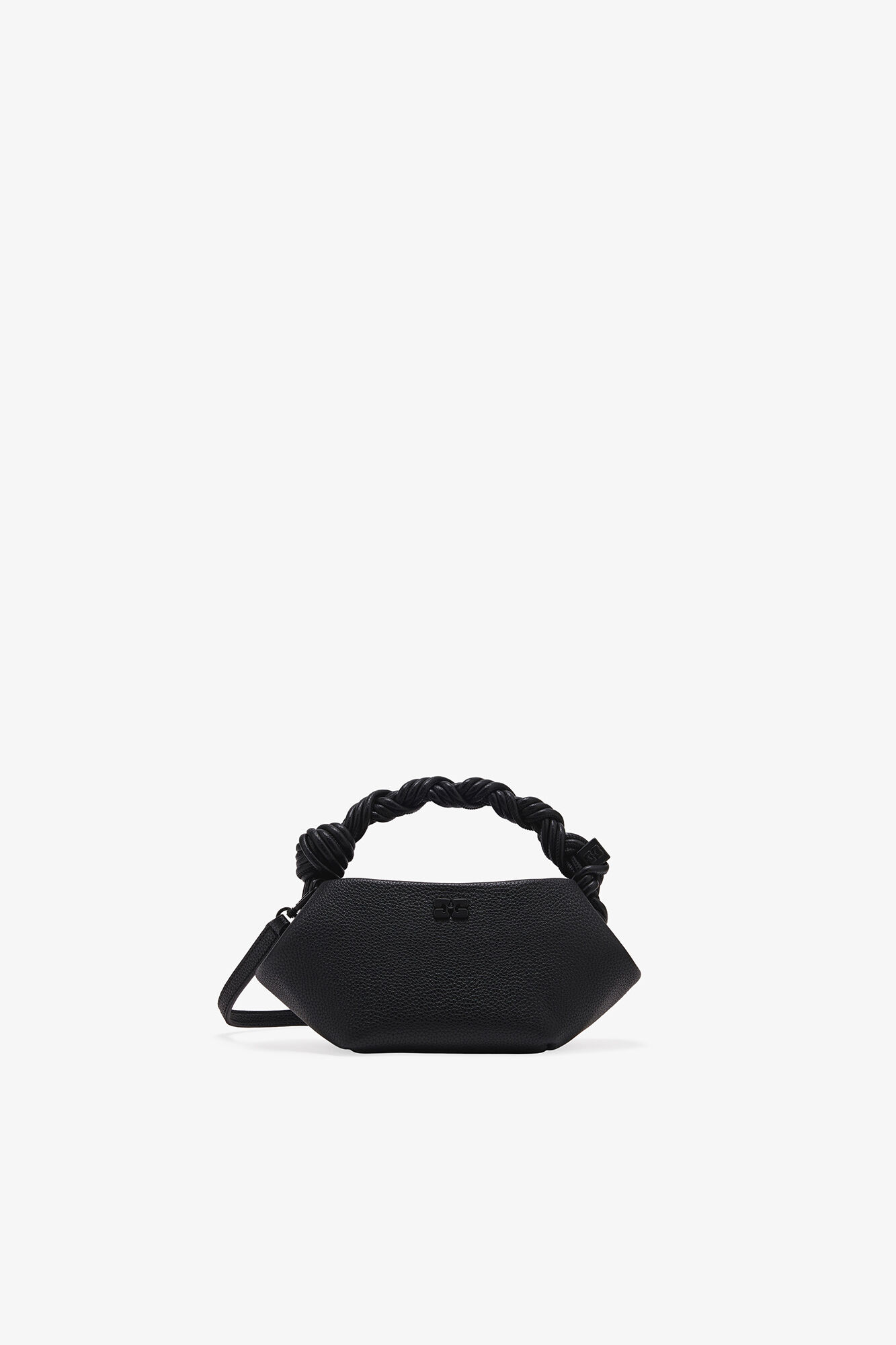Black Grained Mini Bou Bag, Recycled Polyester, in colour Black - 1 - GANNI