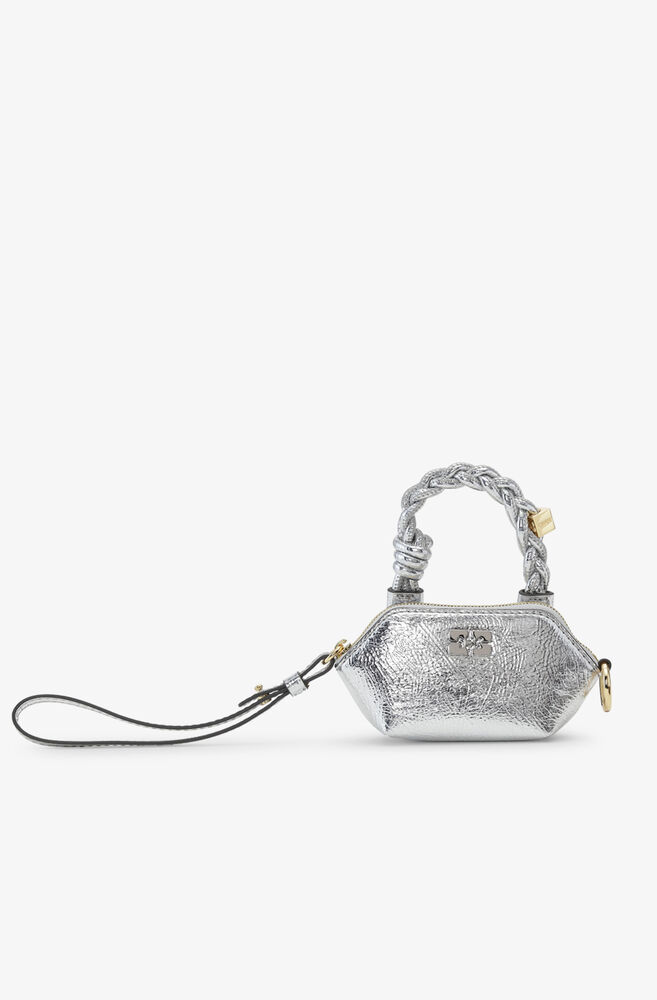 Silver Metallic Nano GANNI Bou Bag, Silver
