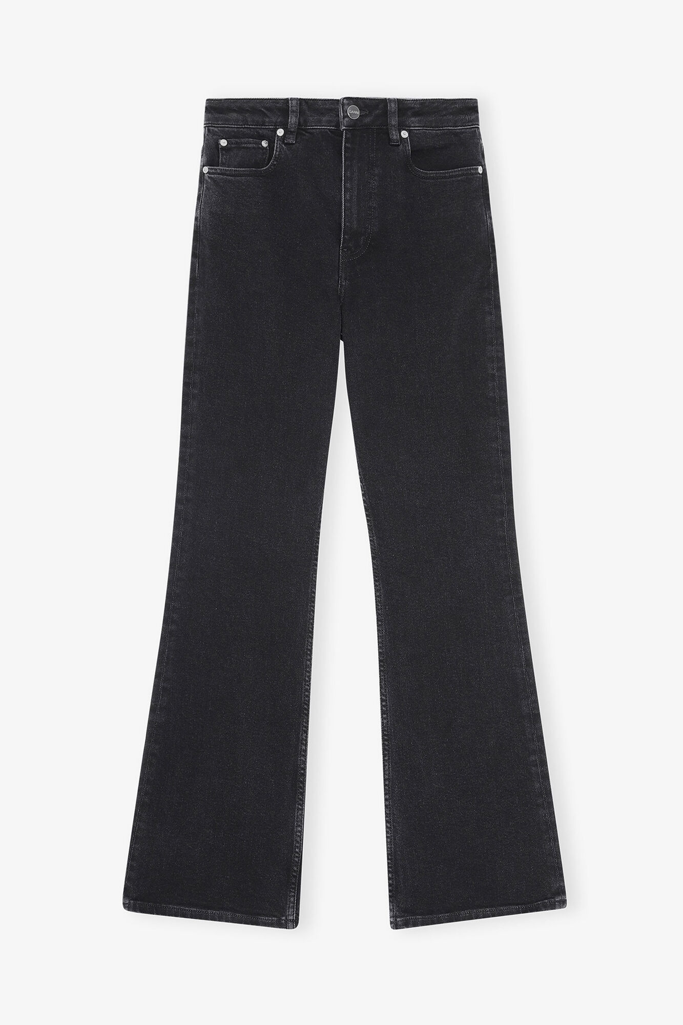 Jeans Betzy, Cotton, in colour Washed Black/Black - 1 - GANNI