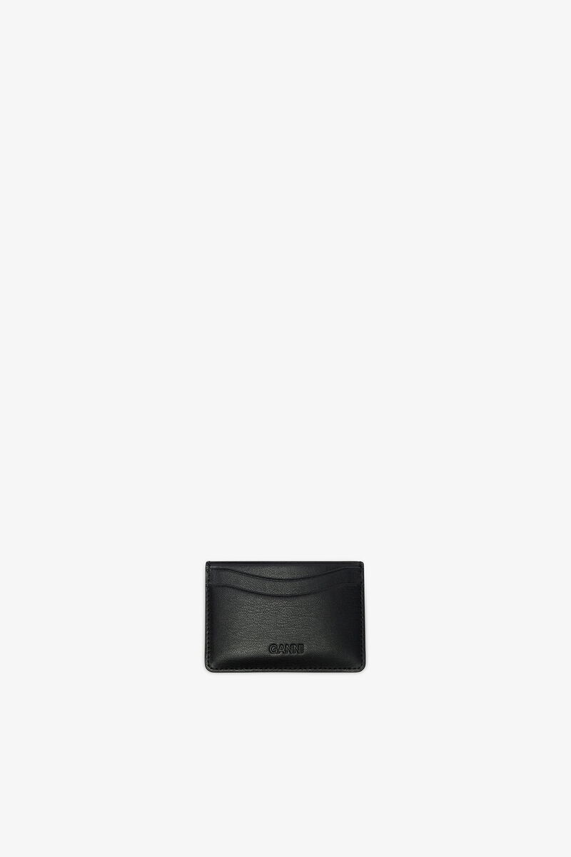 Bou Card Holder with Poodle, Recycled Leather, in colour Black - 2 - GANNI