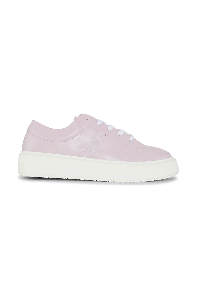 Sporty Mix Platform Sneaker, Vegan Leather, in colour Light Lilac - 1 - GANNI
