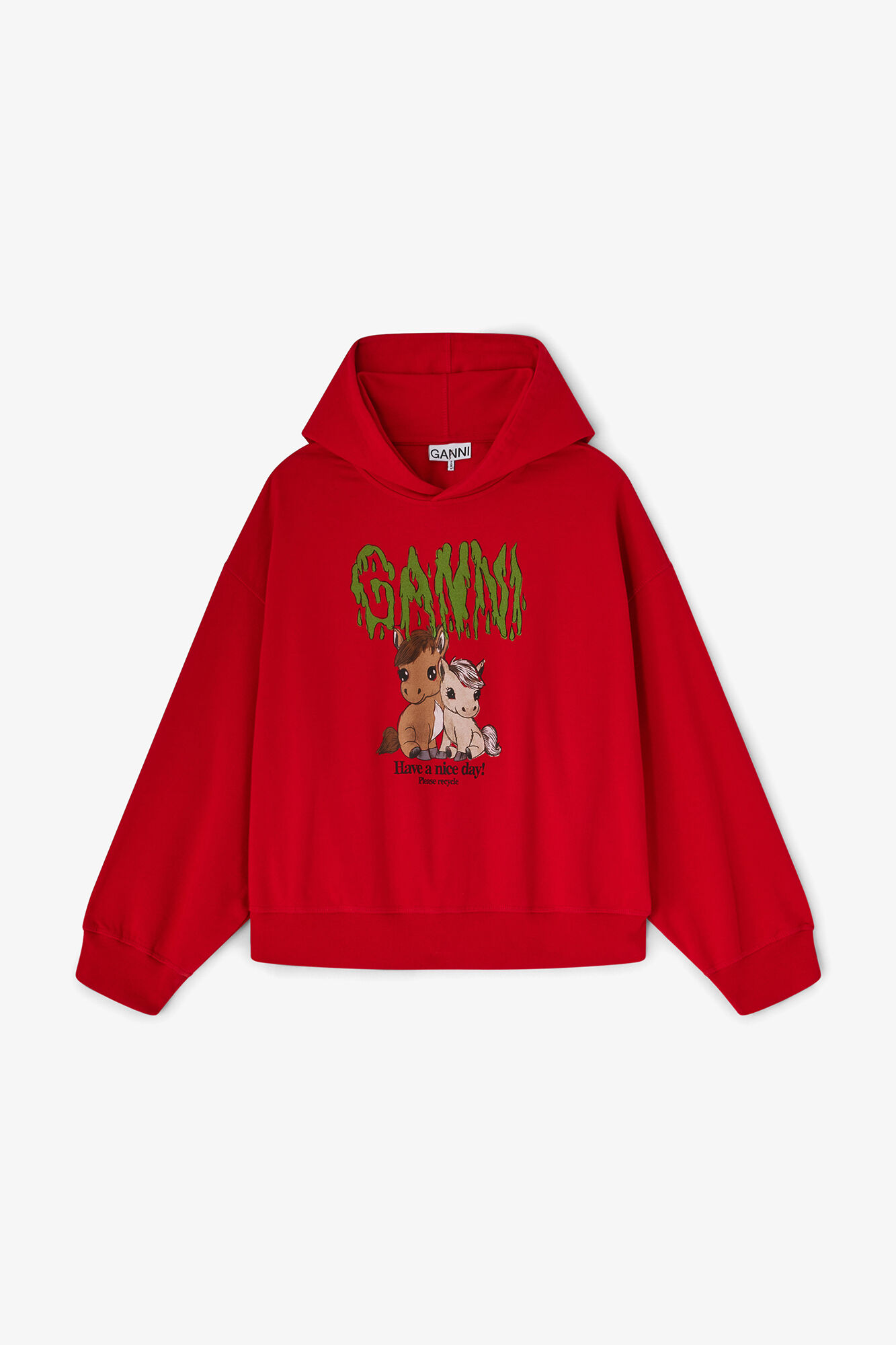Barbados Cherry Red Graphic Cropped Hoodie | GANNI (Global) AS