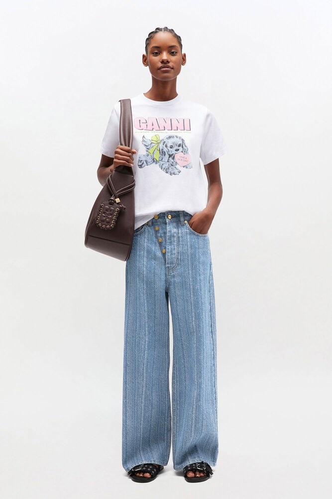 Randiga baggy jeans, Mid Blue Stone