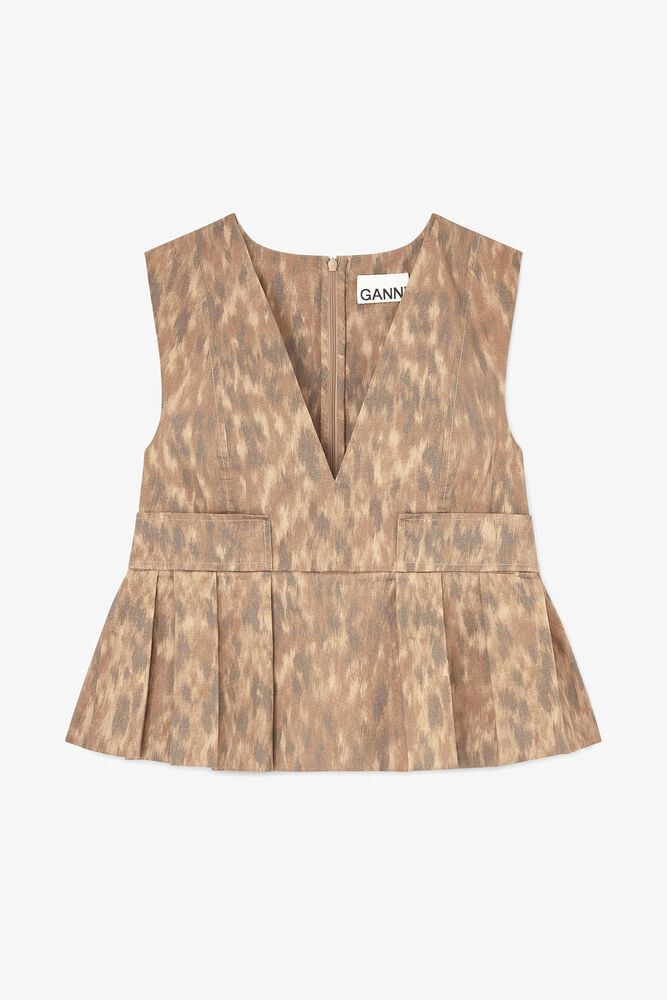 Top in Printed Cotton, Burro