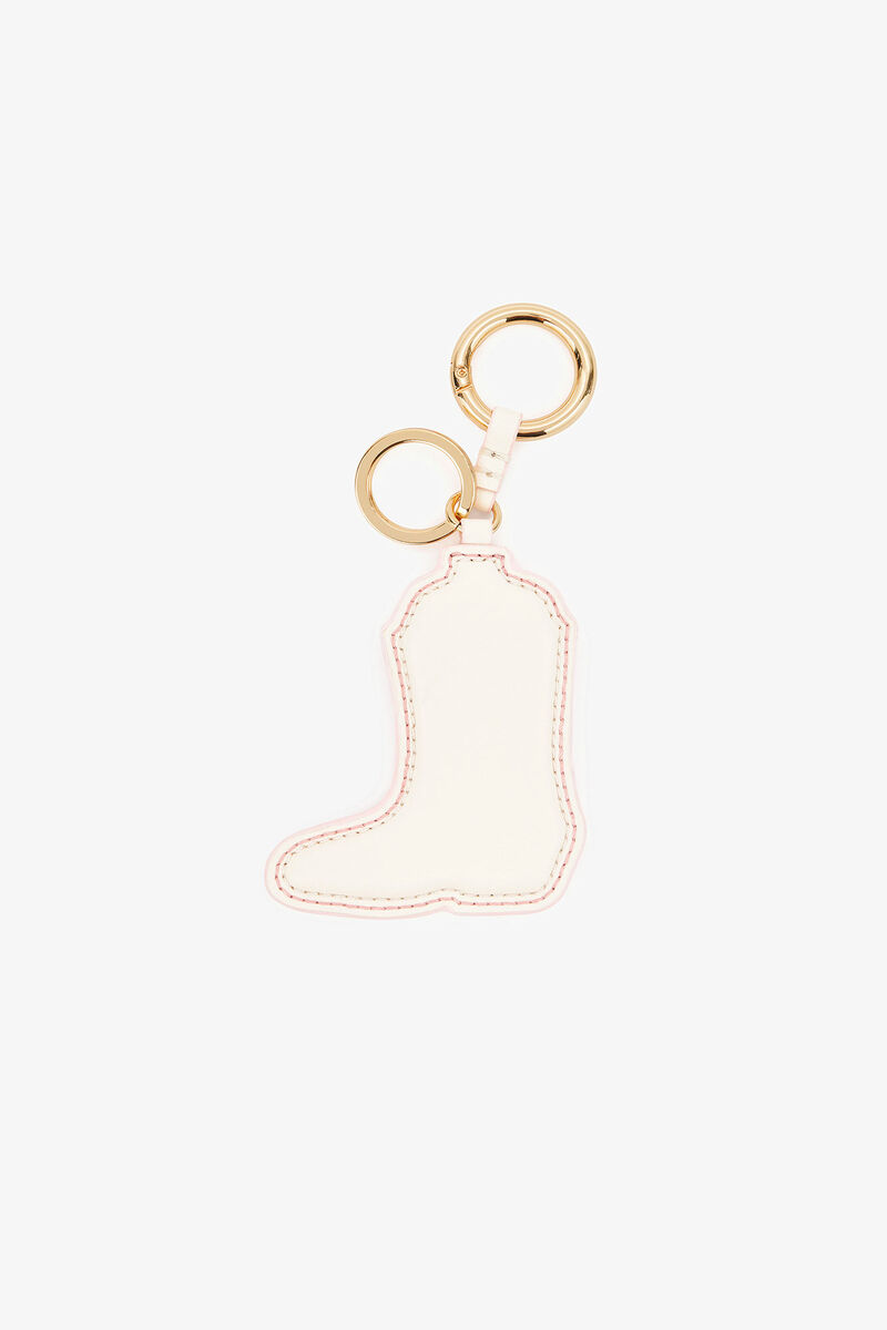 Pink Western Boot Keyring, Polyester, in colour Chalk Pink - 2 - GANNI
