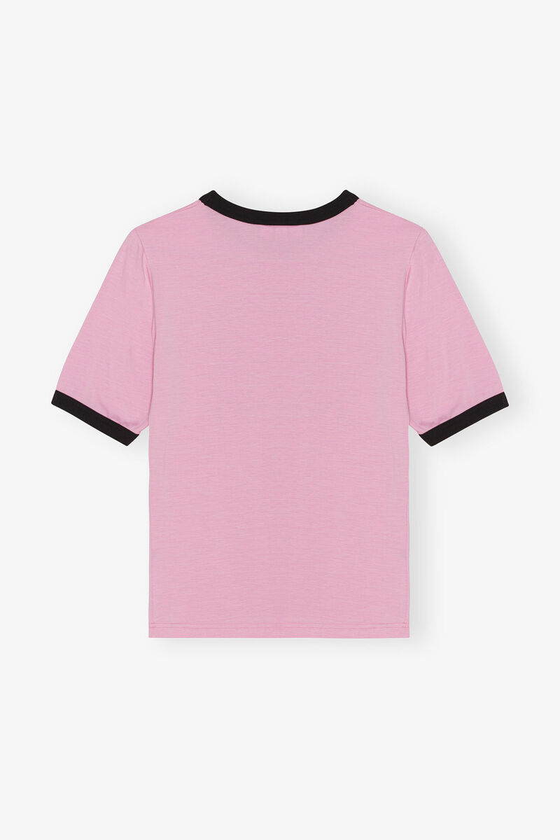 Jersey Gym Fitted T-shirt, Elastane, in colour Bonbon - 2 - GANNI